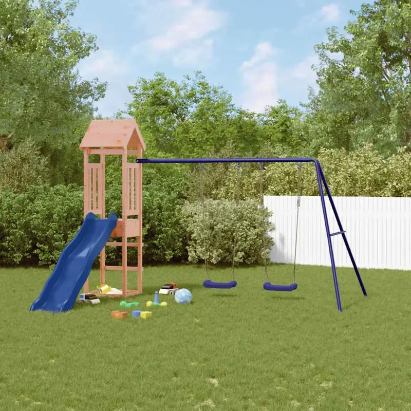 Spielturm Massivholz Douglasie mit Rutsche, Schaukel, Sandkasten