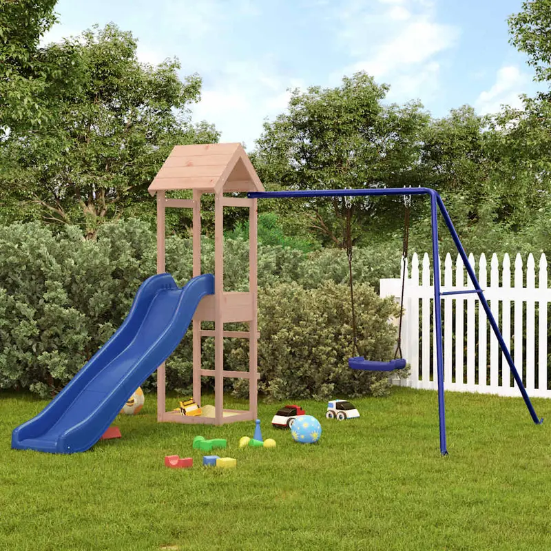 Spielturm Massivholz Douglasie mit Rutsche, Schaukel, Sandkasten 238 x 259 x 194 cm (L x B x H)