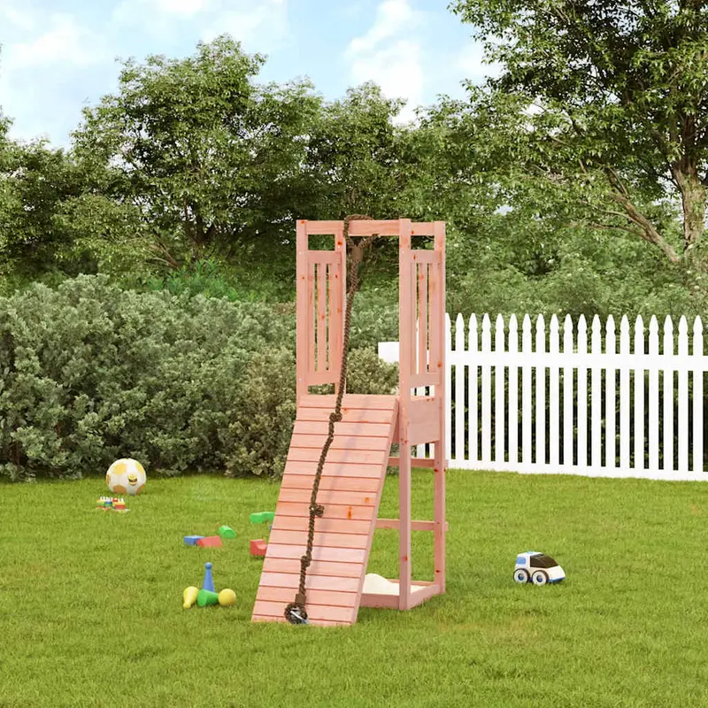 Spielturm mit Kletterwand Massivholz Douglasie mit Kletterwand, Sandkasten