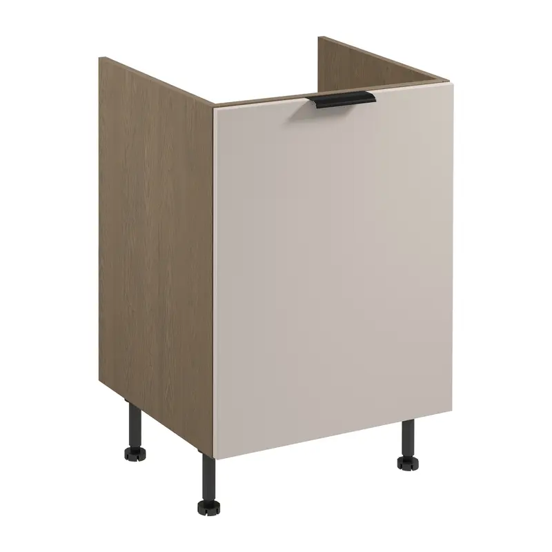 Spülenschrank – Livaro – D60Z P/L Beige / Dunkle Eiche