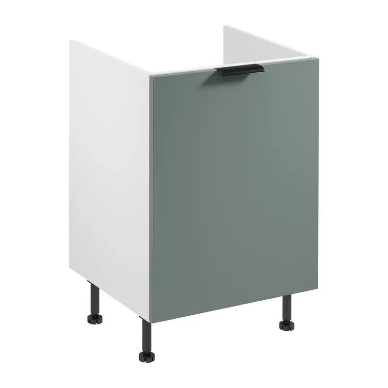 Spülenschrank – Livaro – D60Z P/L Grün Matt / Weiß