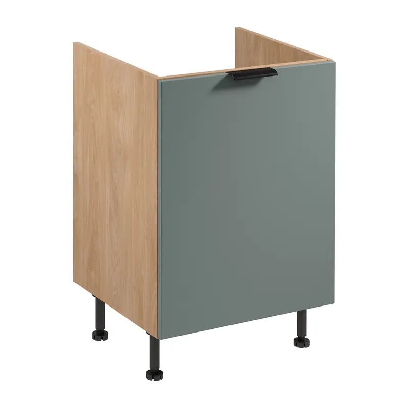 Spülenschrank – Livaro – D60Z P/L Grün / Sonoma Eiche