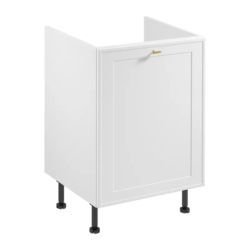 Spülenschrank – Livaro – D60Z P/L, Weiß / Weiß Rahmen