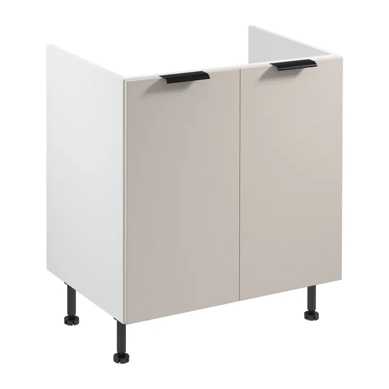 Spülenschrank – Livaro – D80Z Beige / Weiß