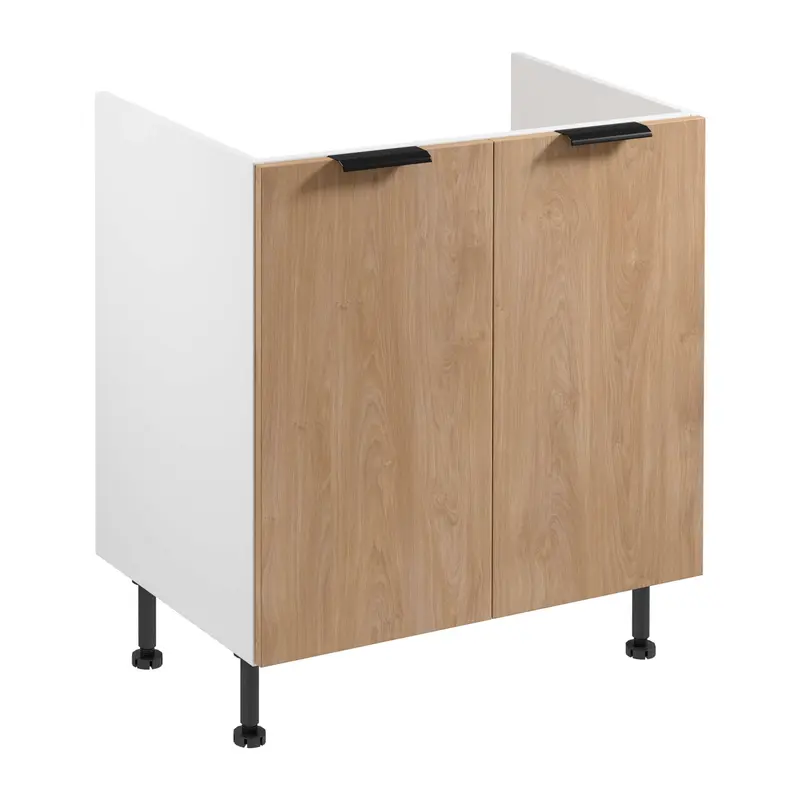 Spülenschrank – Livaro – D80Z Sonoma Eiche / Weiß