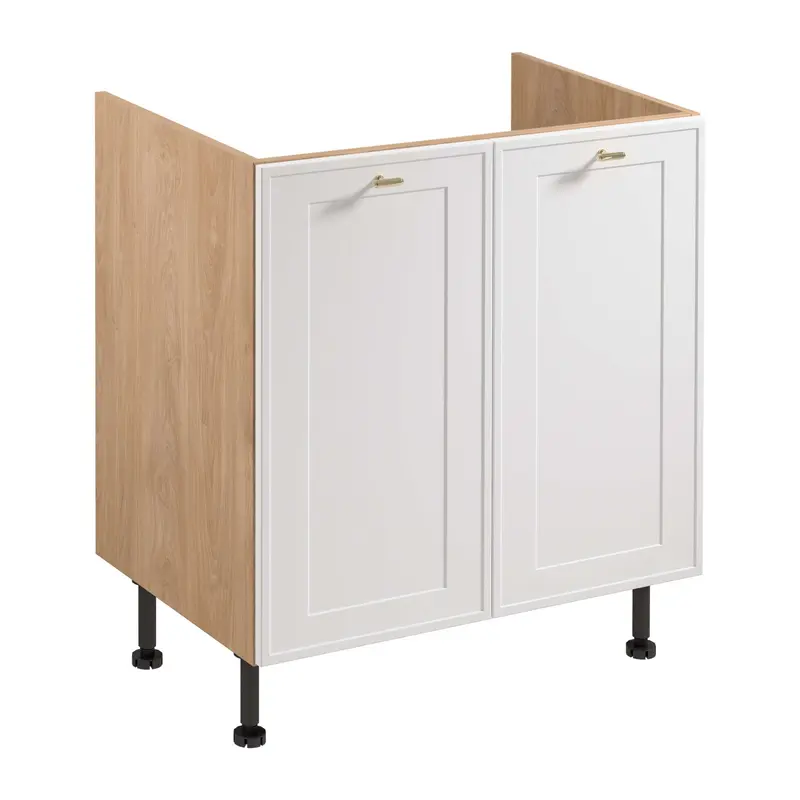 Spülenschrank – Livaro – D80Z Weiß / Sonoma Eiche