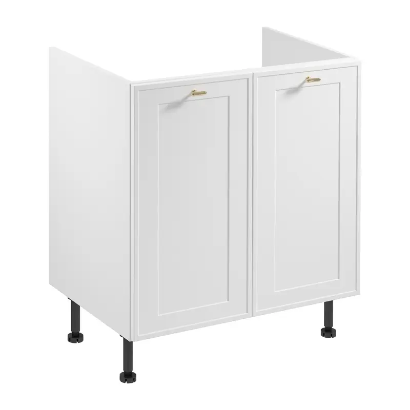 Spülenschrank – Livaro – D80Z Weiß / Weiß Rahmen