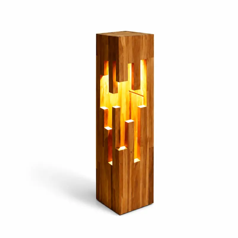STALAKTIT Holz Säule LED Beleuchtung - Höhe 75 cm
