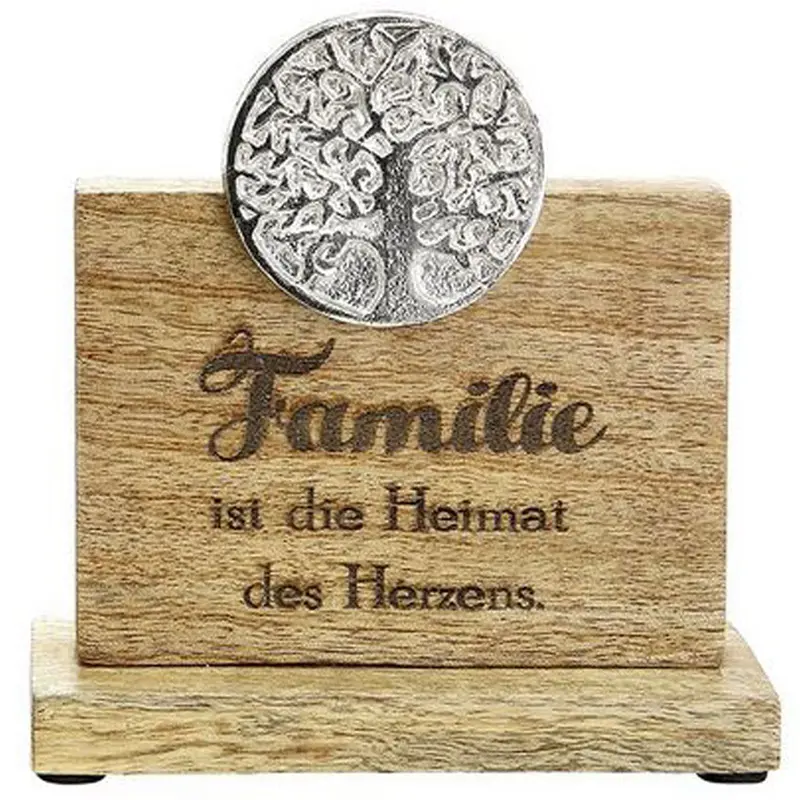 Standbotschaft Familie Lebensbaum Familie ist die Heimat... 15cm