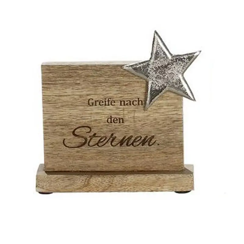 Standbotschaft Stern "Greife nach den Sternen" 15cm