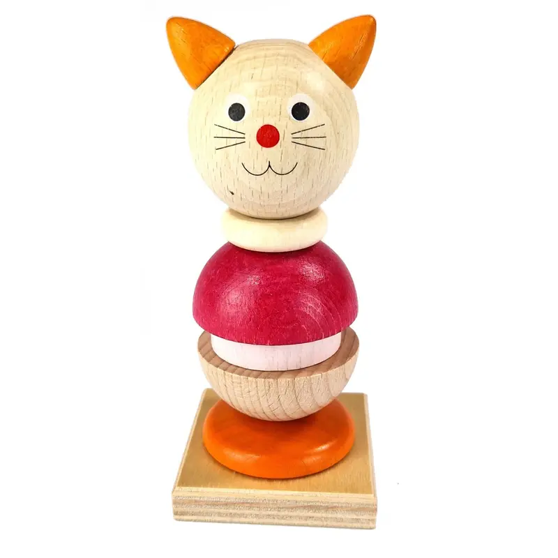 Stapelspiel "Katze", farbig, 14 cm