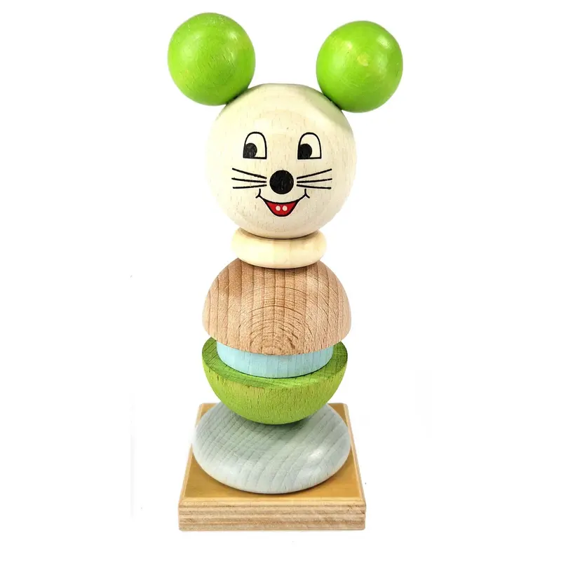 Stapelspiel "Maus", farbig, 16 cm
