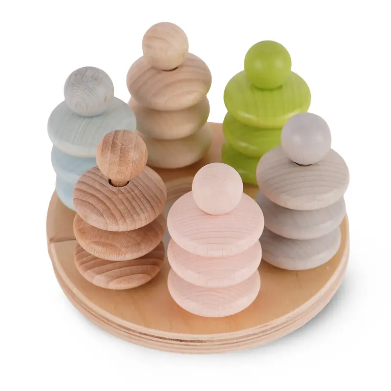 Stapelspiel natur-pastell, 7 cm