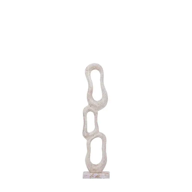 Statue – Abstraktes Design, Aluminium Material, Beige, M – Camare | PTMD