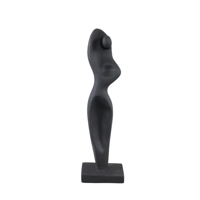 Statue – Abstraktes Körper Design, Zement Material, Bordeaux – Sumaya | PTMD