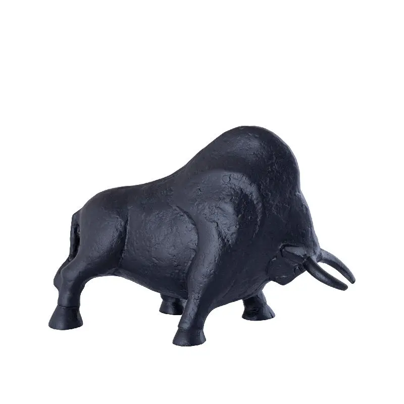 Statue - Aluminiumguss, Stier-Design, matte Oberfläche, Schwarz, L – Ebeny | PTMD