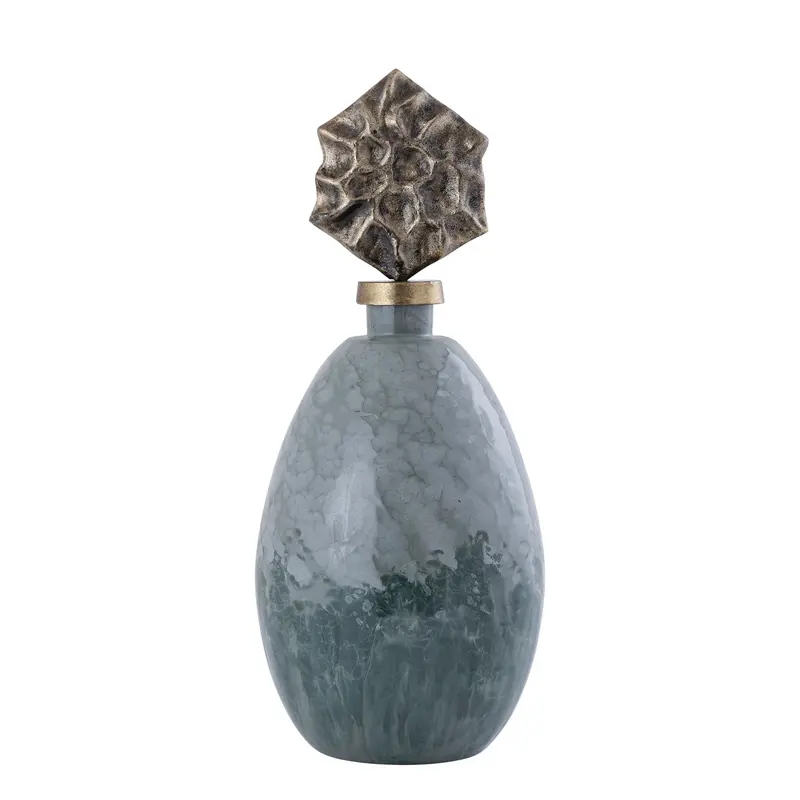 Statue - grüner Glaskörper, Messingdeckel, handgefertigtes Design – Cherisee | PTMD