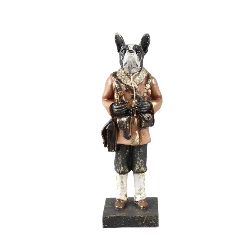 Statue – Hunde Design, Polyester Material, Braun – Arne | PTMD