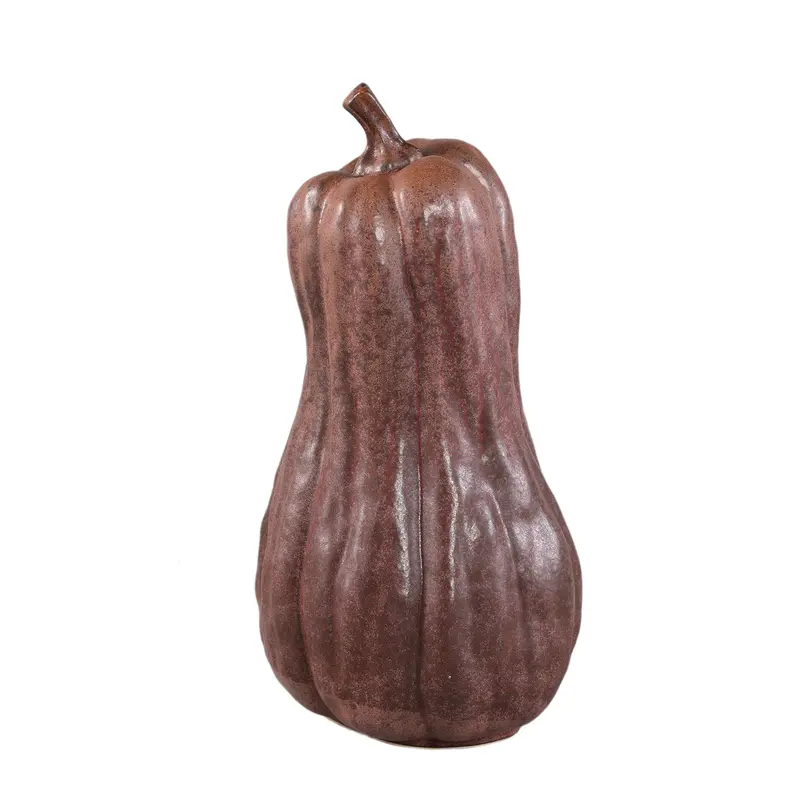 Statue – Kürbis Design, Organische Form, Keramik Material, Braun, Hoch – Julija | PTMD
