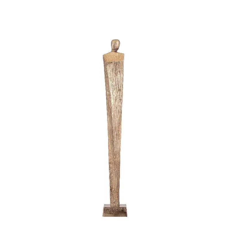 Statue – Menschen Design, Aluminium Material, Braun Gold, S – Symon | PTMD