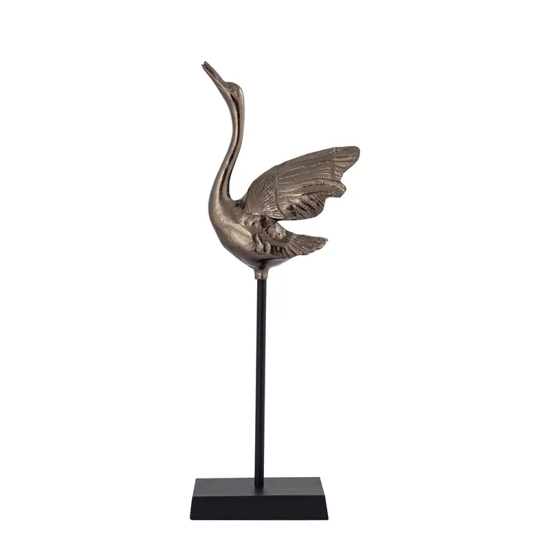Statue – Messing Aluminium, Schwan Form, Offene Flügel - Joycee | PTMD