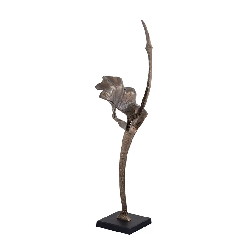 Statue – Messing Aluminium, Schwarze Basis, Skulpturales Design, L - Yobie | PTMD