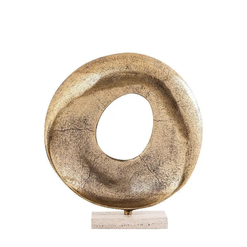 Statue – Offenes Design, Runde Form, Aluminium Material, Gold, XL – Daweson | PTMD