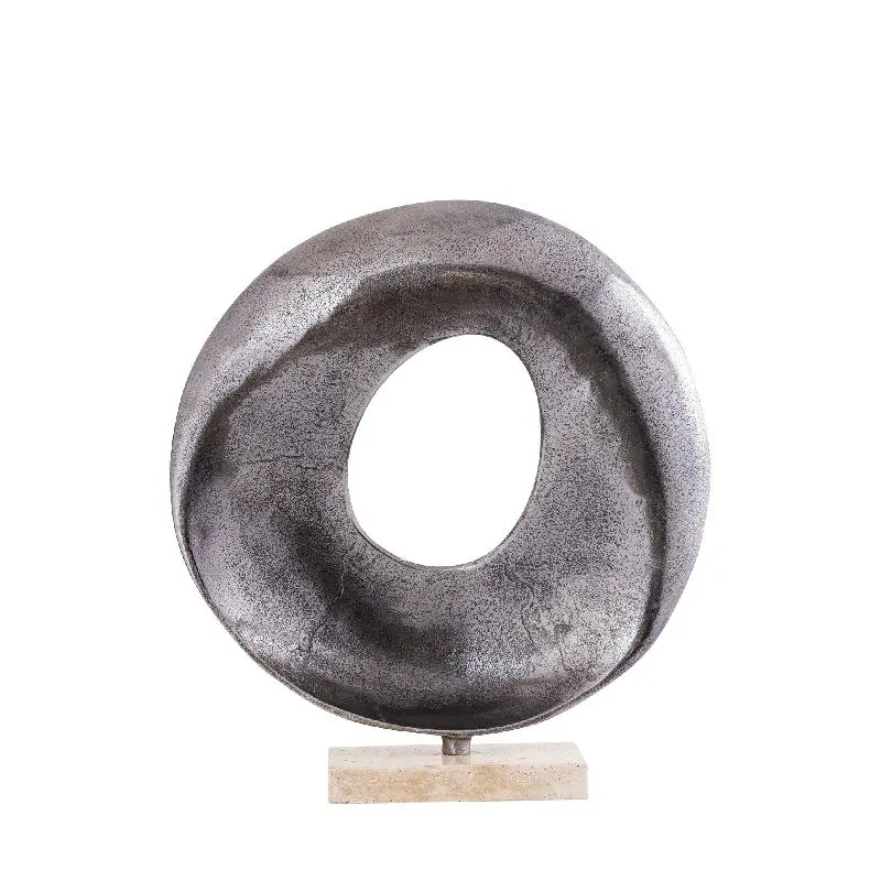 Statue – Offenes Design, Runde Form, Aluminium Material, Silber, XL – Daweson | PTMD
