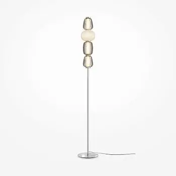 Stehleuchte – Chromfarbenes Metall, 32 W Leistung, Warmweiß, 165,5 cm Höhe - Pattern | Maytoni