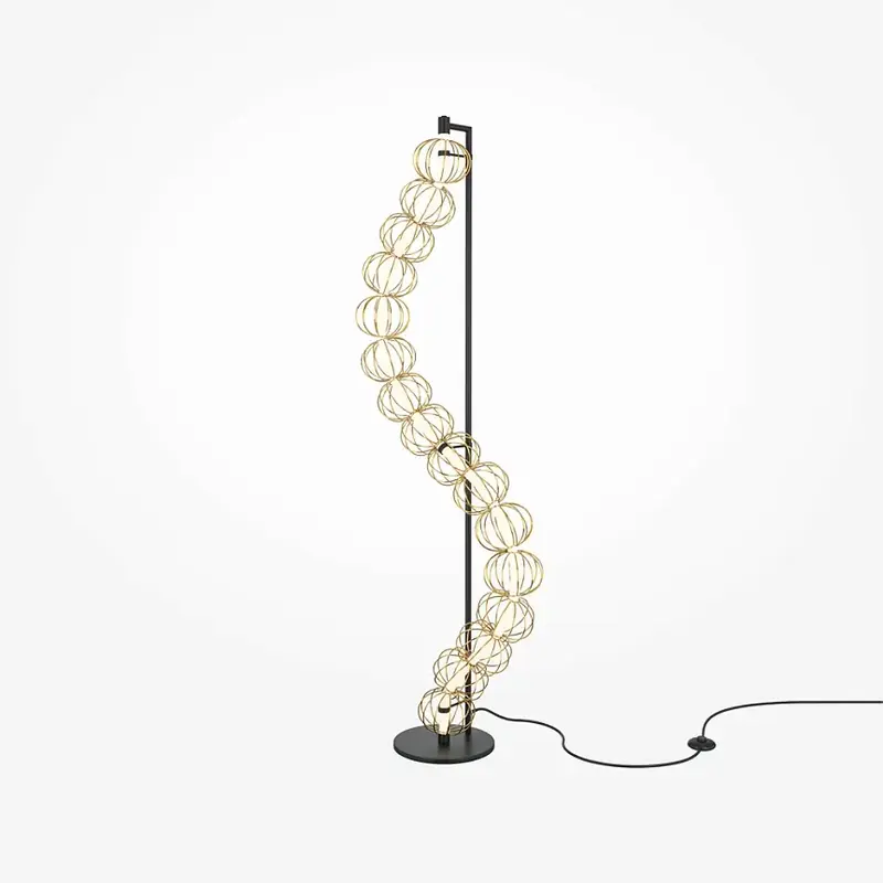 Stehleuchte – Gold Ton, Metall Körper, Edle Form - Golden Cage | Maytoni