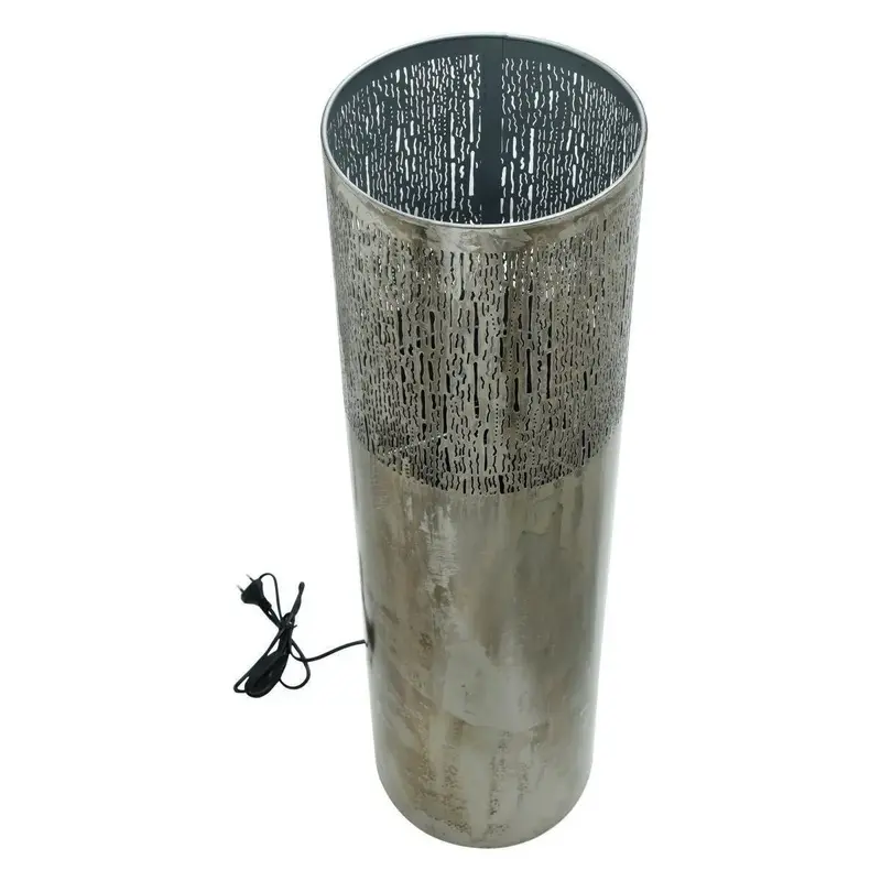 Stehleuchte – Graues Eisen, Antike Optik, Perforiertes Design, L - Shavi | PTMD