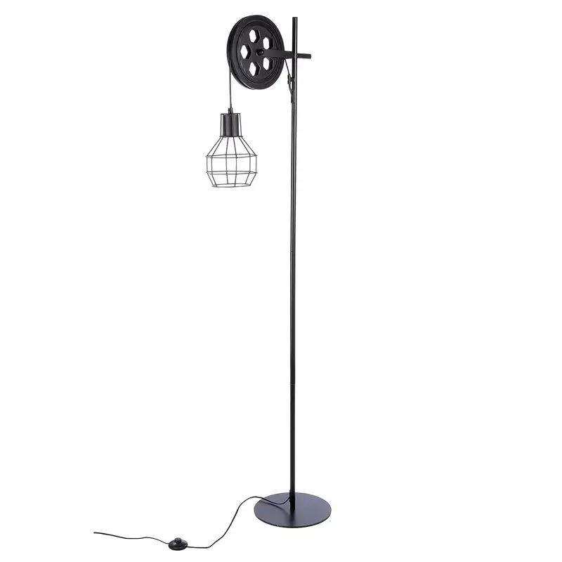 Stehleuchte – Mattes Metall, Schwarze Oberfläche, Käfig Design, 149 cm - Cage | Gilde