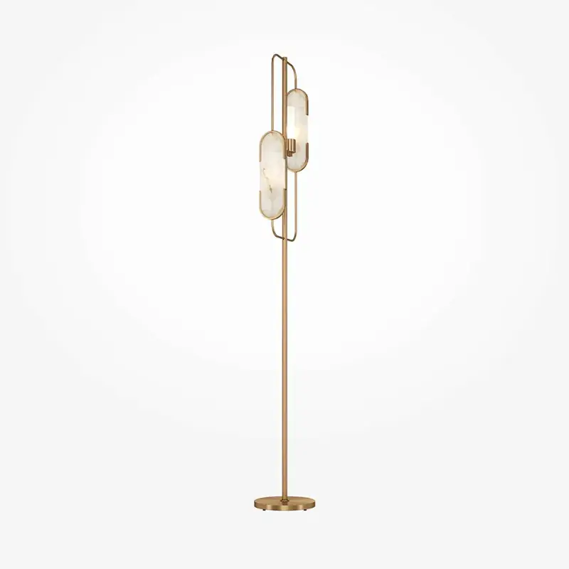 Stehleuchte – Messingfarbenes Metall, 2× G9, 40 W, 161,5 cm Höhe - Marmo | Maytoni