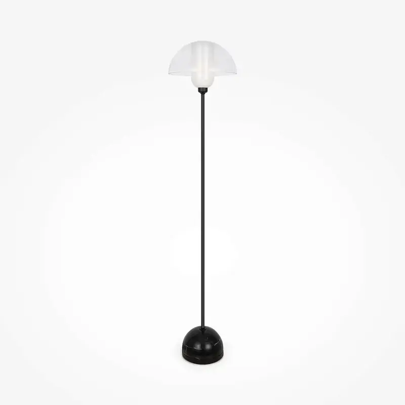 Stehleuchte – Schwarzes Metall und Glas, 1× E14 Fassung, 40 W Leistung, 139 cm Höhe - Memory | Maytoni