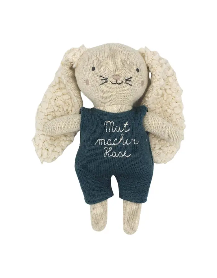Stofftier Hase Mutmacher I Blau
