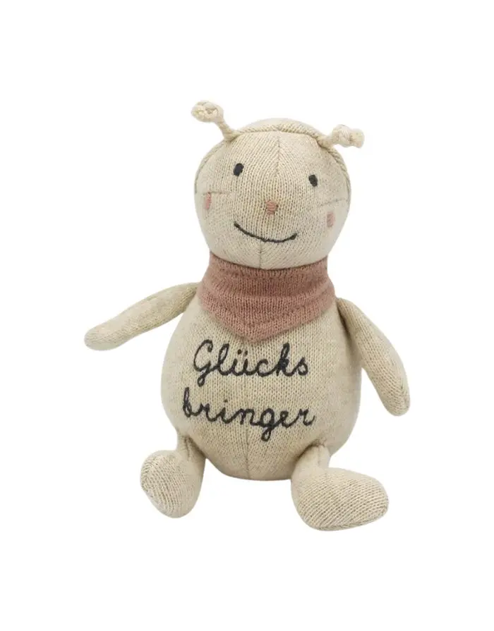 Stofftier Marienkäfer Glücksbringer I Creme/Blau/Rosa