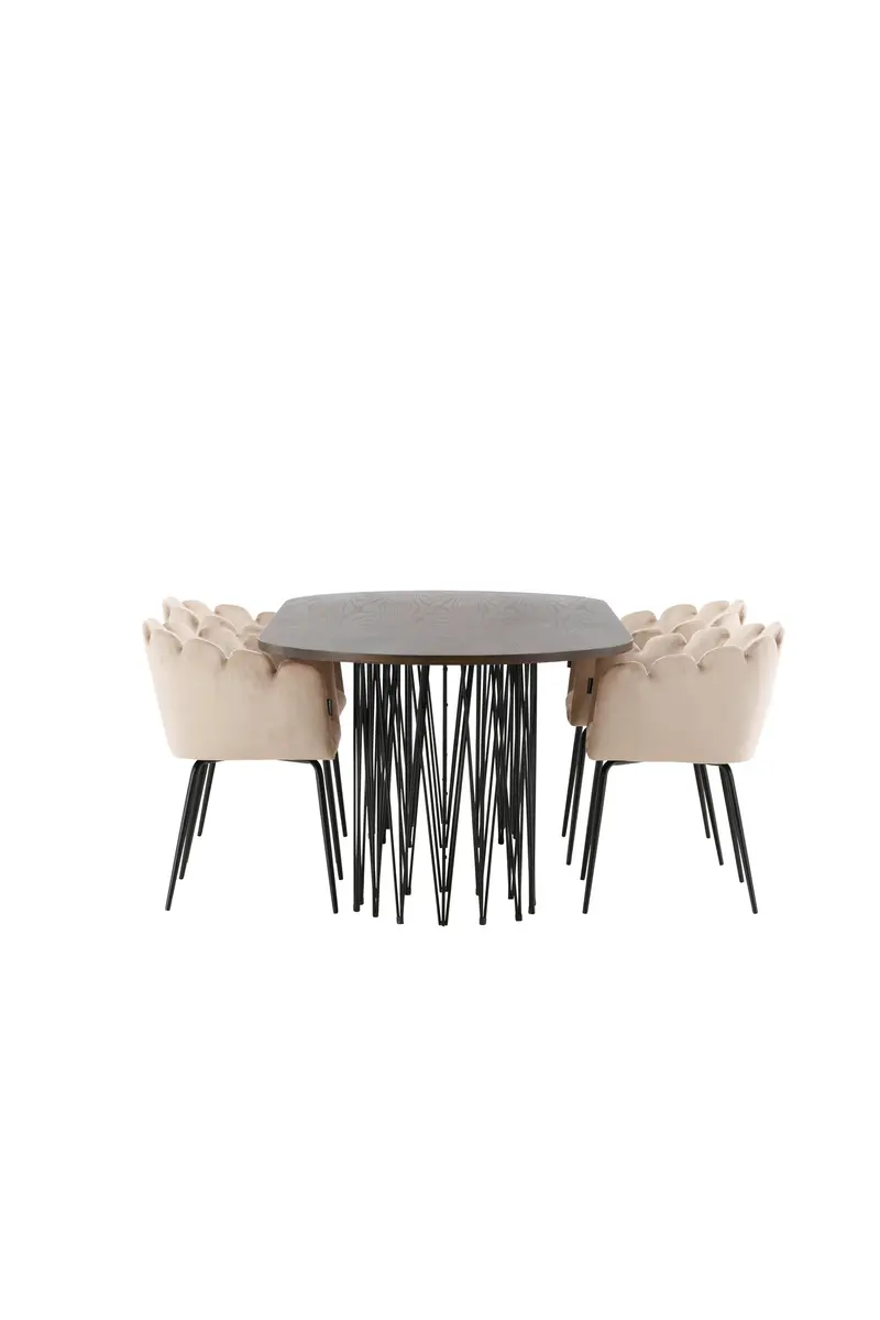 Stone Oval Dining Set Ovales Essgruppen Set