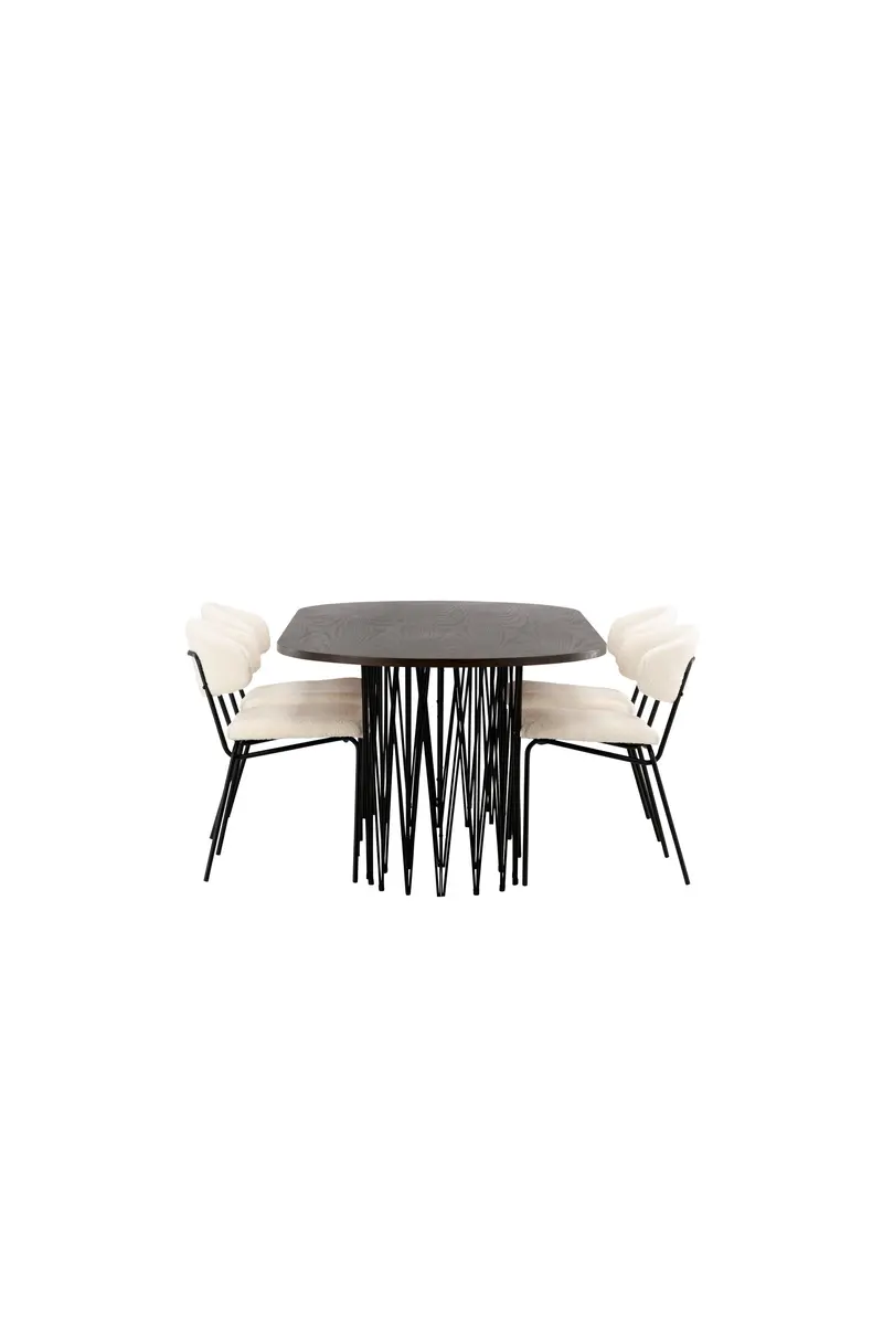 Stone Oval Dining Set Ovales Essgruppen Set