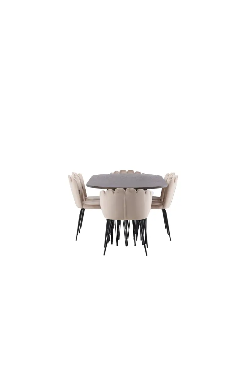 Stone Oval Dining Set Ovales Essgruppen Set