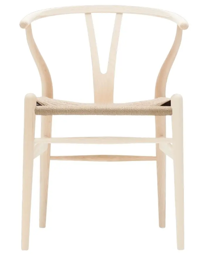 Stuhl CH24 Wishbone Chair I Esche geseift / Geflecht natur