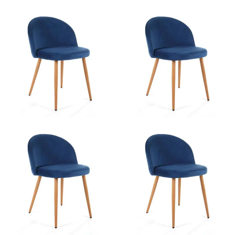 Stuhl Set – 4 Teile – Dunkelblau – Elegantes Design mit hohem Sitzkomfort