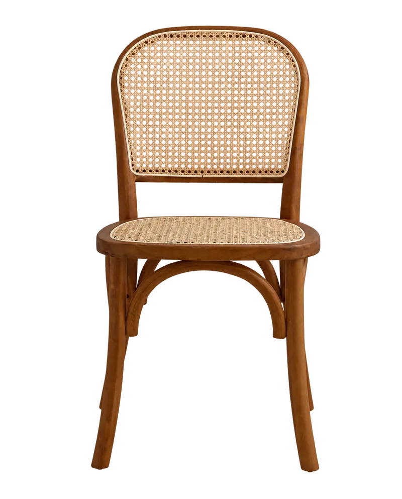 Stuhl Wicky aus Holz & Rattan - Braun