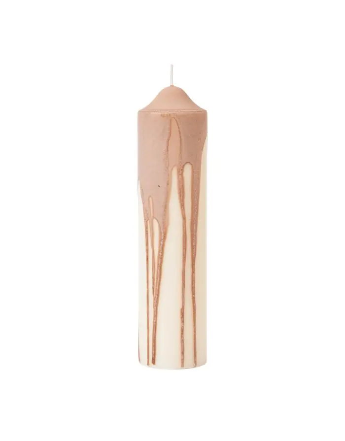 Stumpenkerze Dryp 20cm I Beige