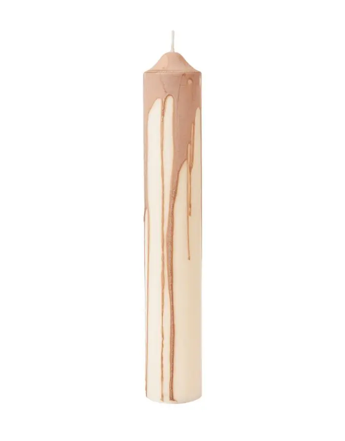 Stumpenkerze Dryp 30cm I Beige