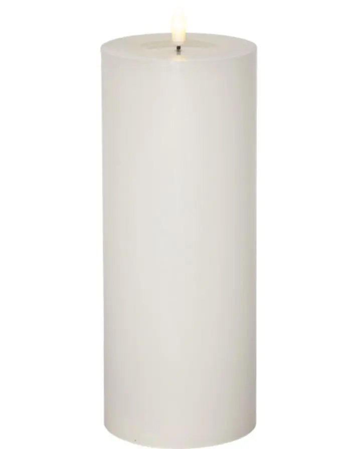 Stumpenkerze LED Flamme Flow Big 10x27,5cm I Weiß