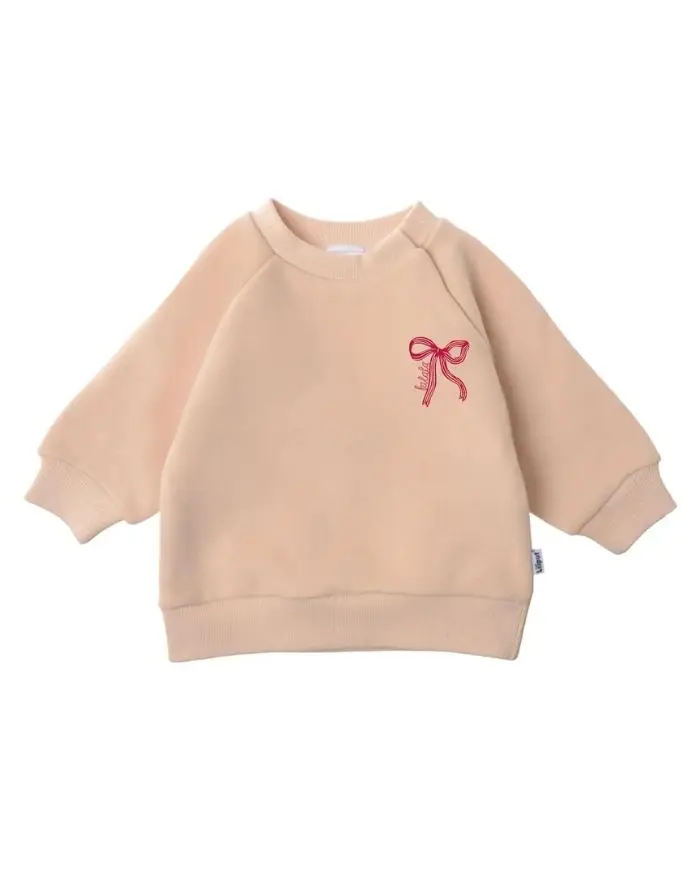 Sweatshirt Mini Beige I Schleife