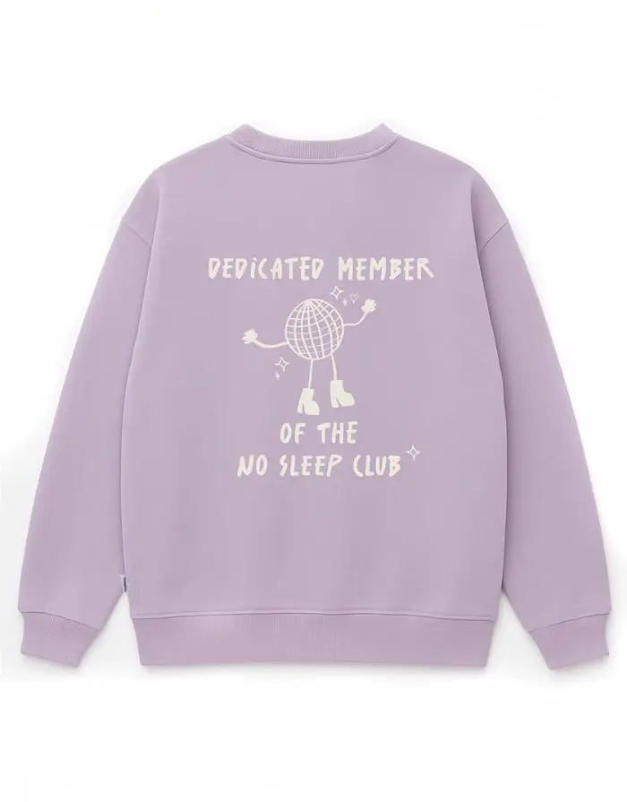 Sweatshirt No Sleep Club I Flieder