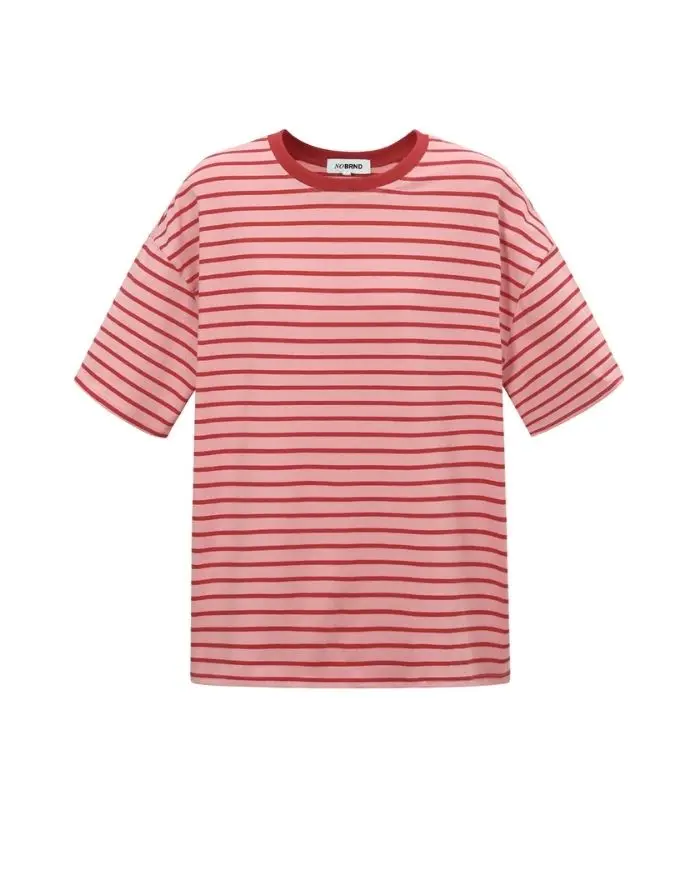 T-Shirt Blocked Striped Tee I Pink