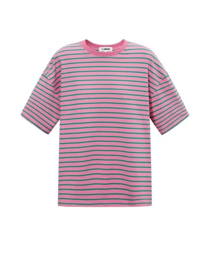 T-Shirt Blocked Striped Tee I Rose/Green