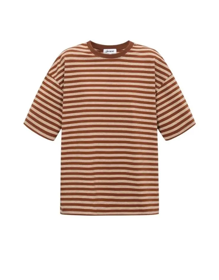 T-Shirt The Colorful Striped Tee I Brown